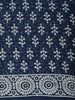 Deep Navy Blue Floral Printed Design Cotton Casual Wear Saree