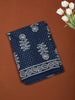 Deep Navy Blue Floral Printed Design Cotton Casual Wear Saree