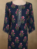 Deep Navy Blue Floral Printed Design Cotton Salwar Suit with Dupatta