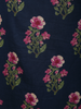 Deep Navy Blue Floral Printed Design Cotton Salwar Suit with Dupatta