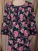 Deep Navy Blue Floral Printed Design Cotton Salwar Suit with Matching Dupatta