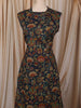 Deep Navy Blue Floral Printed Design Cotton Straight Cut Salwar Suit