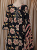 Deep Navy Blue Floral Printed Design Cotton Straight Cut Salwar Suit with Matching Dupatta