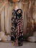 Deep Navy Blue Floral Printed Design Cotton Straight Cut Salwar Suit with Matching Dupatta