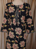 Deep Navy Blue Floral Printed Design Cotton Straight Cut Salwar Suit with Matching Dupatta