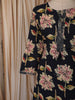 Deep Navy Blue Floral Printed Design Cotton Straight Cut Salwar Suit with Matching Dupatta