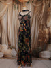 Deep Navy Blue Floral Sequins Embroidered Design Georgette Palazzo Suit with Choker Dupatta