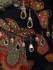 Deep Navy Blue Floral Sequins Embroidered Design Georgette Palazzo Suit with Choker Dupatta