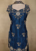 Deep Navy Blue Floral Sequins and Beads Embroidered Design Georgette Palazzo Suit