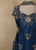 Deep Navy Blue Floral Sequins and Beads Embroidered Design Georgette Palazzo Suit