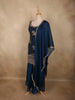 Deep Navy Blue Floral Sequins and Beads Embroidered Design Georgette Palazzo Suit with Dupatta