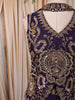 Deep Navy Blue Floral Sequins and Beads Embroidered Organza Bridesmaids Lehenga with Choker Dupatta