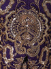 Deep Navy Blue Floral Sequins and Beads Embroidered Organza Bridesmaids Lehenga with Choker Dupatta