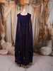 Deep Navy Blue Floral Sequins and Beads Embroidered Organza Bridesmaids Lehenga with Choker Dupatta