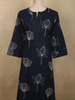 Deep Navy Blue Floral Thread Embroidered Design Cotton Salwar Suit