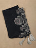 Deep Navy Blue Floral Thread Embroidered Design Cotton Unstitched Salwar Material with Dupatta