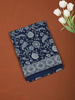 Deep Navy Blue Floral Vine Printed Design Cotton Casual Wear Saree