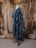 Deep Navy Blue Floral Vine Printed Design Cotton Salwar Suit wit Matching Dupatta