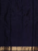 Deep Navy Blue Floral Vine Zari Woven Design Pure Kanchipuram Silk Saree with Zari Border