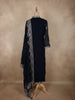 Deep Navy Blue Floral Zari Embroidered Design Georgette Salwar Suit with Dupatta
