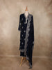 Deep Navy Blue Floral Zari Embroidered Design Georgette Salwar Suit with Dupatta