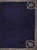 Deep Navy Blue Floral Zari Embroidered Design Tissue Designer Saree with Scalloped Border