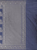 Deep Navy Blue Floral Zari Woven Design Pure Banarasi Silk Saree with Zari Border