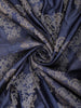 Deep Navy Blue Floral Zari Woven Design Pure Banarasi Silk Saree with Zari Border