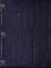 Deep Navy Blue Floral and Striped Zari Woven Design Tussar Saree