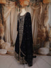 Deep Navy Blue Floral sequins and Zardozi Embroidered Design Georgette Mastani  Gown with Dupatta