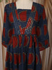 Deep Navy Blue Geometric Printed Design Cotton Anarkali Kurti