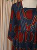 Deep Navy Blue Geometric Printed Design Cotton Anarkali Kurti