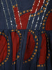Deep Navy Blue Geometric Printed Design Cotton Anarkali Kurti