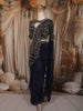 Deep Navy Blue Heavy Beads and Kartana Embroidered Design Shimmer Ready To Wear Saree with Designer Blouse