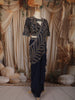 Deep Navy Blue Heavy Beads and Kartana Embroidered Design Shimmer Ready To Wear Saree with Designer Blouse