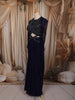 Deep Navy Blue Heavy Kartana and Beads Embroidered Design Georgette Skirt Set with Dupatta