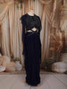 Deep Navy Blue Heavy Kartana and Beads Embroidered Design Georgette Skirt Set with Dupatta