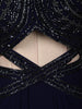 Deep Navy Blue Heavy Kartana and Beads Embroidered Design Georgette Skirt Set with Dupatta