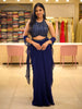 Deep Navy Blue Heavy Kartana and Beads Embroidered Design Georgette Skirt Set with Dupatta