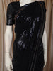 Deep Navy Blue Heavy Sequins Embroidered Design Georgette Party Wear Saree with Sequins Border