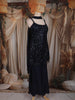 Deep Navy Blue Heavy Sequins Embroidered Design Net Palazzo Suit  with Choker Dupatta