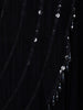 Deep Navy Blue Heavy Sequins and Beads Embroidered Design Georgette Lehenga with Attached Dupatta