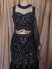 Deep Navy Blue Heavy Sequins and Beads Embroidered Design Mermaid Net Lehenga With Choker Dupatta