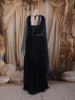 Deep Navy Blue Heavy Sequins and Beads Embroidered Design Mermaid Net Lehenga With Choker Dupatta