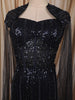 Deep Navy Blue Heavy Sequins and Beads Embroidered Design Net Mermaid Party Wear Lehenga with Matching Cape Sleeves