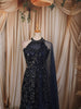 Deep Navy Blue Heavy Sequins and Beads Embroidered Design Net Party Wear Lehenga with Matching Dupatta