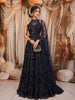 Deep Navy Blue Heavy Sequins and Beads Embroidered Design Net Party Wear Lehenga with Matching Dupatta