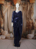 Deep Navy Blue Heavy Sequins and  Beads Embroidered Design Net Party Wear Saree with Matching Stitched Full Sleeve Designer Blouse