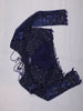 Deep Navy Blue Heavy Sequins and  Beads Embroidered Design Net Party Wear Saree with Matching Stitched Full Sleeve Designer Blouse