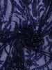 Deep Navy Blue Heavy Sequins and  Beads Embroidered Design Net Party Wear Saree with Matching Stitched Full Sleeve Designer Blouse